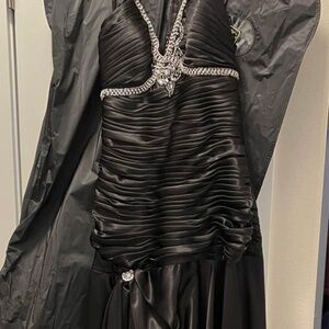 Black formal dress.